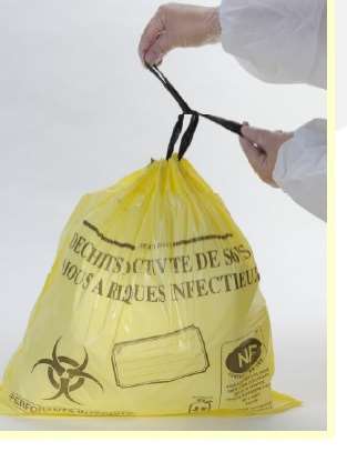 Image de SAC DASRI JAUNE 50 L LIEN COULISSANT 24µ C/600