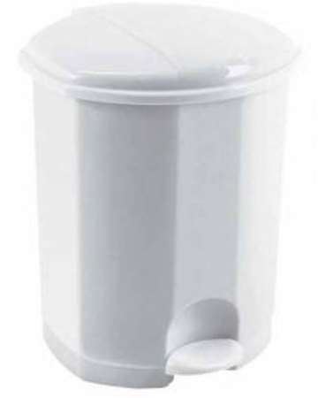 Image de POUBELLE A PEDALE 5 L PLASTIQUE BLANC