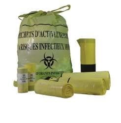 Image de SAC DASRI JAUNE 15L LIEN COULISSANT 19µ C/500
