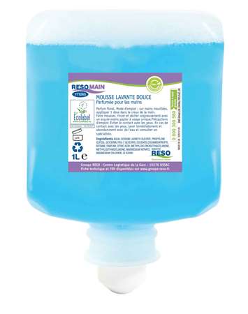 Image de RESOLUTION MOUSSE LAVANTE DOUCE MainsCorps CheveuxRecharge1L