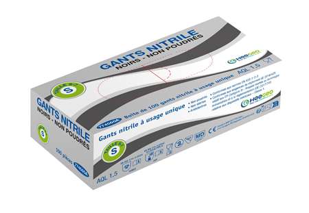 Image de GANT NITRILE NOIR SENSITIVE TAILLE L B/100