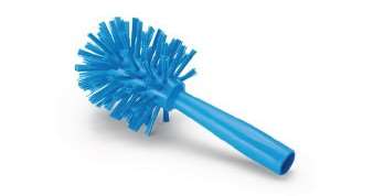 Image de BALAI CYLINDRIQUE AVEC FILETAGE 9CM FIBRE MOYEN BLEU - IGEAX