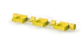 Image de RAIL PORTE OUTILS 50CM 3 SUP + 2 CROCHETS JAUNE - IGEAX