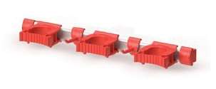 Image de RAIL PORTE OUTILS 50CM 3 SUP + 2 CROCHETS ROUGE - IGEAX
