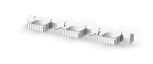 Image de RAIL PORTE OUTILS 50CM 3 SUP + 2 CROCHETS BLANC - IGEAX